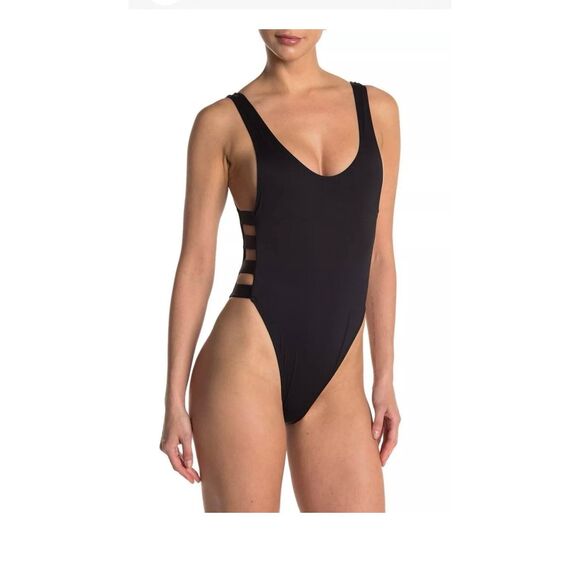Bikini Lab strappy side one piece swimsuit size Small high cut low back scoop - Picture 1 of 6